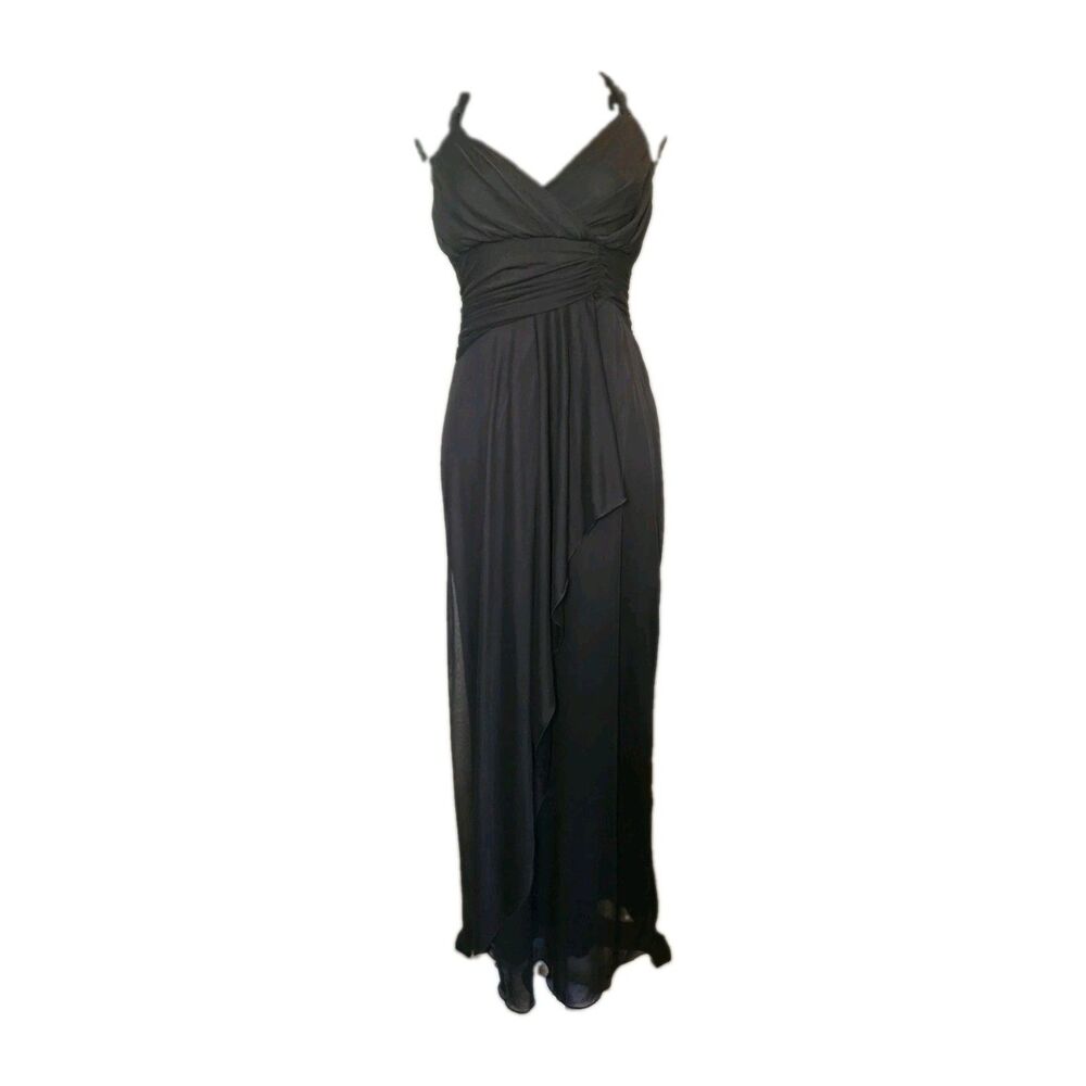 I.N San Francisco Long Black Halter Mai Dress Size M Wedding Guest Formal